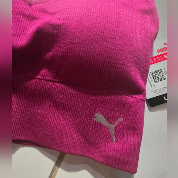 Puma Sports Bra NWT Strappy Racerback Seamless Gym Athletic Dry Cell Padded Run - Picture 3 of 8